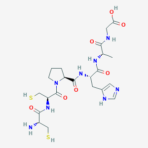 molecular formula C22H34N8O7S2 B14182023 L-Cysteinyl-L-cysteinyl-L-prolyl-L-histidyl-L-alanylglycine CAS No. 857255-13-1