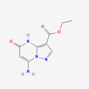 molecular formula C9H10N4O3 B1418208 Ethyl 7-amino-5-hydroxypyrazolo[1,5-a]pyrimidine-3-carboxylate CAS No. 90674-09-2