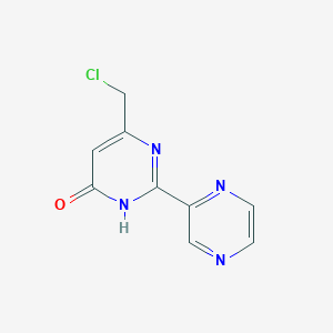 molecular formula C9H7ClN4O B1418210 6-(Chloromethyl)-2-(pyrazin-2-YL)pyrimidin-4-OL CAS No. 955887-08-8