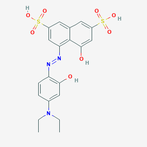 molecular formula C20H21N3O8S2 B1418213 4-((4-(Diethylamino)-2-hydroxyphenyl)diazenyl)-5-hydroxynaphthalene-2,7-disulfonic acid CAS No. 3627-04-1