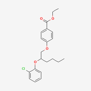 molecular formula C21H25ClO4 B14182155 Ethyl 4-{[2-(2-chlorophenoxy)hexyl]oxy}benzoate CAS No. 915385-14-7