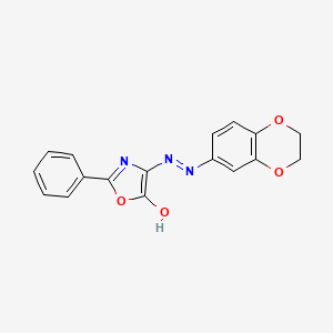 4-(2-(2,3-Dihydrobenzo[b][1,4]dioxin-6-yl)hydrazono)-2-phenyloxazol-5(4H)-one