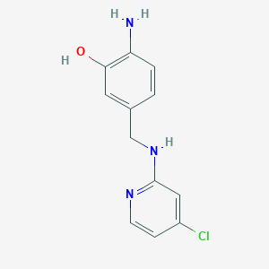 molecular formula C12H12ClN3O B14182161 2-Amino-5-{[(4-chloropyridin-2-yl)amino]methyl}phenol CAS No. 920511-99-5
