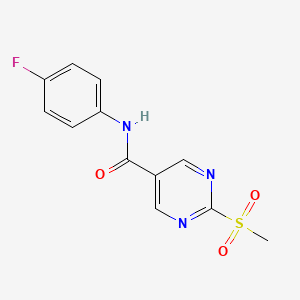 molecular formula C12H10FN3O3S B14182163 N-(4-Fluorophenyl)-2-(methanesulfonyl)pyrimidine-5-carboxamide CAS No. 923291-82-1