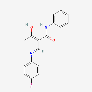 2-Acetyl-3-((4-fluorophenyl)amino)-N-phenylprop-2-enamide