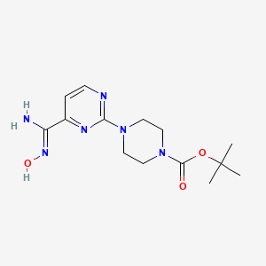 molecular formula C14H22N6O3 B1418237 1,1-Dimethylethyl 4-[4-[(hydroxyamino)iminomethyl]-2-pyrimidinyl]-1-piperazinecarboxylate CAS No. 1135283-52-1