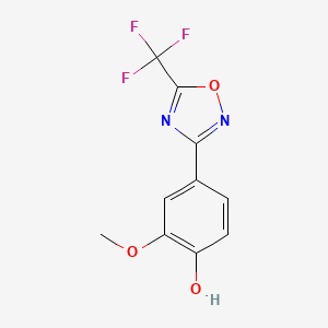 molecular formula C10H7F3N2O3 B1418239 2-Methoxy-4-[5-(trifluoromethyl)-1,2,4-oxadiazol-3-yl]phenol CAS No. 118828-32-3