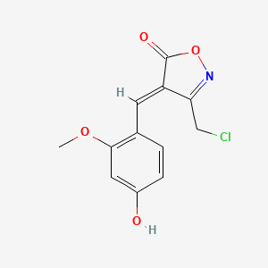 molecular formula C12H10ClNO4 B1418240 (4E)-3-(chloromethyl)-4-(4-hydroxy-2-methoxybenzylidene)isoxazol-5(4H)-one CAS No. 1142199-55-0