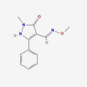 molecular formula C12H13N3O2 B1418243 4-[(1E)-(甲氧基亚氨基)甲基]-1-甲基-3-苯基-1H-吡唑-5-醇 CAS No. 321533-56-6
