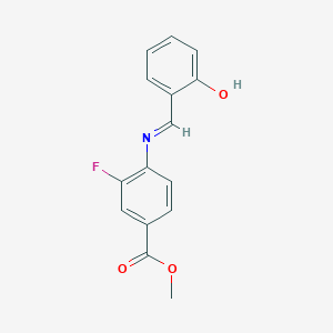 B1418247 Methyl 3-fluoro-4-{[(2-hydroxyphenyl)methylidene]-amino}benzoate CAS No. 1296225-22-3
