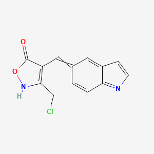 molecular formula C13H9ClN2O2 B1418248 (4E)-3-(Chloromethyl)-4-(1H-indol-5-ylmethylene)-isoxazol-5(4H)-one CAS No. 1142199-80-1