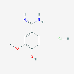 molecular formula C8H11ClN2O2 B1418249 4-Hydroxy-3-methoxybenzenecarboximidamide hydrochloride CAS No. 108748-73-8