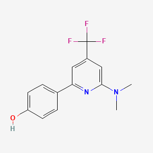 molecular formula C14H13F3N2O B1418251 4-(6-Dimethylamino-4-trifluoromethyl-pyridin-2-yl)-phenol CAS No. 1299607-82-1