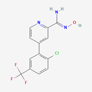 molecular formula C13H9ClF3N3O B1418253 4-(2-Chloro-5-trifluoromethylphenyl)-N-hydroxy-pyridine-2-carboxamidine CAS No. 1219454-55-3