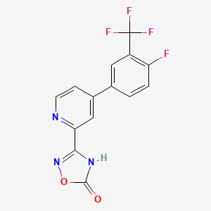 molecular formula C14H7F4N3O2 B1418254 3-[4-(4-Fluoro-3-trifluoromethylphenyl)-pyridin-2-yl]-4H-[1,2,4]oxadiazol-5-one CAS No. 1219454-05-3
