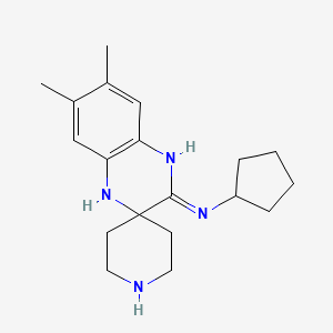 molecular formula C19H28N4 B1418258 N-环戊基-6',7'-二甲基-1'H-螺[哌啶-4,2'-喹喔啉]-3'-胺 CAS No. 1172441-27-8
