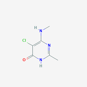 molecular formula C6H8ClN3O B1418260 5-Chloro-2-methyl-6-(methylamino)-4-pyrimidinol CAS No. 1135283-07-6