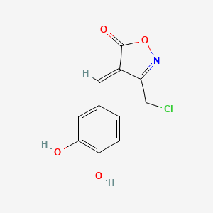 molecular formula C11H8ClNO4 B1418261 (4E)-3-(chloromethyl)-4-(3,4-dihydroxybenzylidene)isoxazol-5(4H)-one CAS No. 1142199-74-3