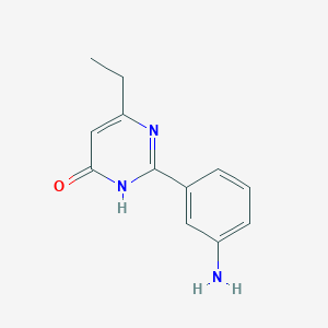molecular formula C12H13N3O B1418262 2-(3-Aminophenyl)-6-ethyl-3,4-dihydropyrimidin-4-one CAS No. 1118787-02-2