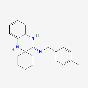 molecular formula C21H25N3 B1418268 N-(4-Methylbenzyl)-1'H-spiro[cyclohexane-1,2'-quinoxalin]-3'-amine CAS No. 1170568-72-5