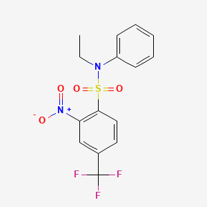 molecular formula C15H13F3N2O4S B14182694 N-Ethyl-2-nitro-N-phenyl-4-(trifluoromethyl)benzene-1-sulfonamide CAS No. 847278-25-5