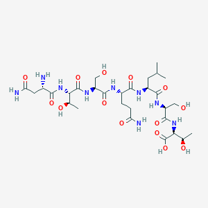 molecular formula C29H51N9O14 B14182729 H-Asn-Thr-Ser-Gln-Leu-Ser-Thr-OH CAS No. 847143-47-9