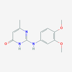 molecular formula C13H15N3O3 B1418276 2-[(3,4-Dimethoxyphenyl)amino]-6-methylpyrimidin-4(3H)-one CAS No. 1170948-73-8