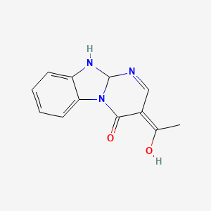 molecular formula C12H11N3O2 B1418279 1-(4-Hydroxy-10,10a-dihydropyrimido[1,2-a]benzimidazol-3-yl)ethanone CAS No. 1306739-29-6