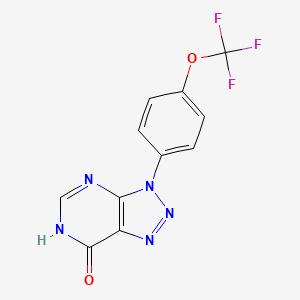 molecular formula C11H6F3N5O2 B1418283 3-[4-(trifluoromethoxy)phenyl]-3,6-dihydro-7H-[1,2,3]triazolo[4,5-d]pyrimidin-7-one CAS No. 1105195-38-7