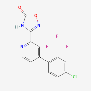 molecular formula C14H7ClF3N3O2 B1418284 3-[4-(4-Chloro-2-trifluoromethylphenyl)-pyridin-2-yl]-4H-[1,2,4]oxadiazol-5-one CAS No. 1219454-01-9