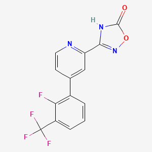 molecular formula C14H7F4N3O2 B1418286 3-[4-(2-Fluoro-3-trifluoromethylphenyl)-pyridin-2-yl]-4H-[1,2,4]oxadiazol-5-one CAS No. 1219453-99-2