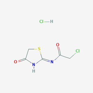 molecular formula C5H6Cl2N2O2S B1418288 2-Chloro-N-(4-oxo-4,5-dihydro-thiazol-2-YL)-acetamide hydrochloride CAS No. 1185301-06-7
