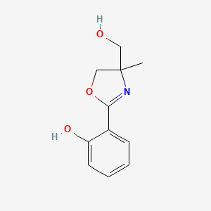 molecular formula C11H13NO3 B1418289 2-[4-(Hydroxymethyl)-4-methyl-4,5-dihydro-1,3-oxazol-2-yl]phenol CAS No. 1366386-61-9