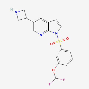 molecular formula C17H15F2N3O3S B14182918 1H-Pyrrolo[2,3-b]pyridine, 5-(3-azetidinyl)-1-[[3-(difluoromethoxy)phenyl]sulfonyl]- 