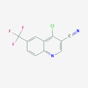 molecular formula C11H4ClF3N2 B1418296 4-氯-6-(三氟甲基)喹啉-3-碳腈 CAS No. 1017788-96-3