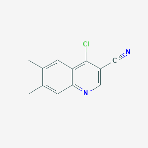 molecular formula C12H9ClN2 B1418303 4-Chloro-6,7-dimethyl-quinoline-3-carbonitrile CAS No. 1017788-74-7