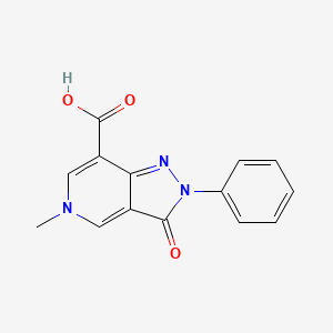 molecular formula C14H11N3O3 B1418304 5-甲基-3-氧代-2-苯基-3,5-二氢-2H-吡唑并[4,3-c]吡啶-7-羧酸 CAS No. 1105191-37-4