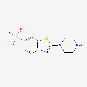 molecular formula C12H15N3O2S2 B1418306 6-(Methylsulfonyl)-2-piperazin-1-yl-1,3-benzothiazole CAS No. 1095538-90-1