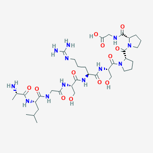 molecular formula C35H60N12O12 B14183078 L-Alanyl-L-leucylglycyl-L-seryl-N~5~-(diaminomethylidene)-L-ornithyl-L-seryl-L-prolyl-L-prolylglycine CAS No. 834902-54-4