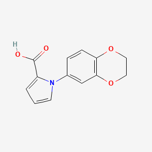 molecular formula C13H11NO4 B1418309 1-(2,3-dihydro-1,4-benzodioxin-6-yl)-1H-pyrrole-2-carboxylic acid CAS No. 1155519-16-6