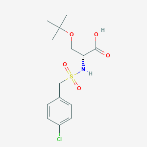 molecular formula C14H20ClNO5S B14183160 O-tert-Butyl-N-[(4-chlorophenyl)methanesulfonyl]-D-serine CAS No. 928211-72-7