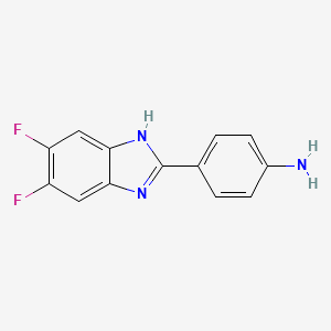 molecular formula C13H9F2N3 B1418318 4-(5,6-difluoro-1H-1,3-benzodiazol-2-yl)aniline CAS No. 1153806-57-5