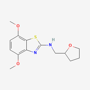 molecular formula C14H18N2O3S B1418324 4,7-dimethoxy-N-(tetrahydrofuran-2-ylmethyl)-1,3-benzothiazol-2-amine CAS No. 1105194-61-3