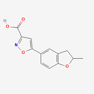 molecular formula C13H11NO4 B1418325 5-(2-Methyl-2,3-dihydro-1-benzofuran-5-yl)isoxazole-3-carboxylic acid CAS No. 1105191-98-7