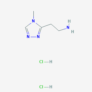 molecular formula C5H12Cl2N4 B1418335 2-(4-methyl-4H-1,2,4-triazol-3-yl)ethan-1-amine dihydrochloride CAS No. 1158631-54-9