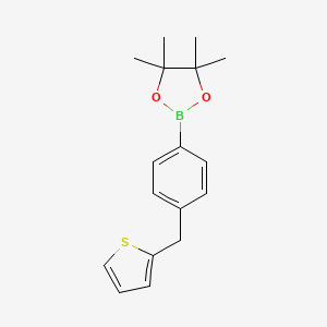 molecular formula C17H21BO2S B1418341 4,4,5,5-Tetramethyl-2-[4-(thien-2-ylmethyl)phenyl]-1,3,2-dioxaborolane CAS No. 1007847-76-8