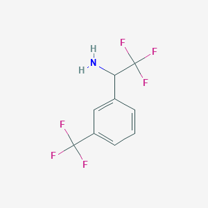 molecular formula C9H7F6N B1418344 2,2,2-Trifluoro-1-(3-(trifluoromethyl)phenyl)ethanamine CAS No. 65686-68-2
