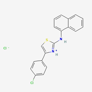 molecular formula C19H14Cl2N2S B1418348 4-(4-Chlorophenyl)-2-(1-naphthylamino)-1,3-thiazol-3-ium chloride CAS No. 1274903-39-7