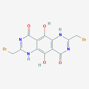 molecular formula C12H8Br2N4O4 B141835 2,7-Bis(bromomethyl)-5,10-dihydroxypyrimido[4,5-g]quinazoline-4,9(3H,8H)-dione CAS No. 143430-36-8