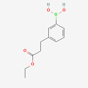 molecular formula C11H15BO4 B1418353 (3-(3-Ethoxy-3-oxopropyl)phenyl)boronic acid CAS No. 913835-82-2